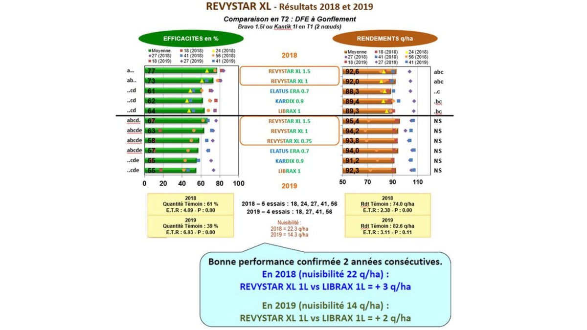 Revystar XL : résultats 2018/2019 sur septoriose